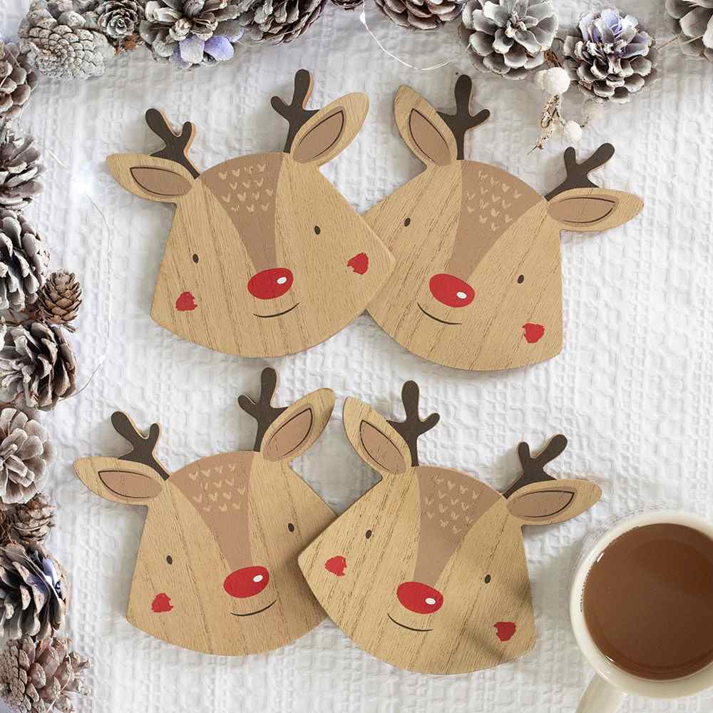 Something Different - Reindeer Coaster Set - Multicolours